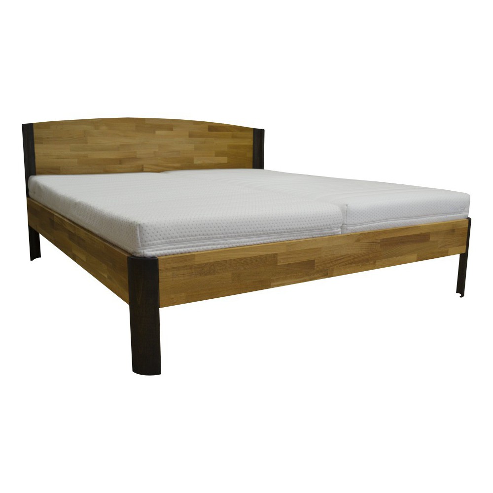 Masívna dubová manželská posteľ s oblými nohami 160x200cm 2-2015-02