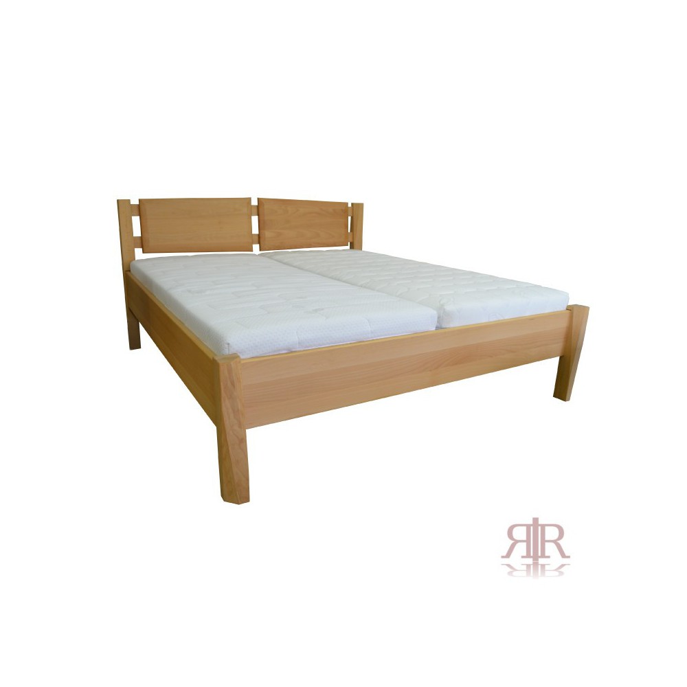 Masívna buková manželská posteľ s deleným čelom 180x200cm 2-2014-01