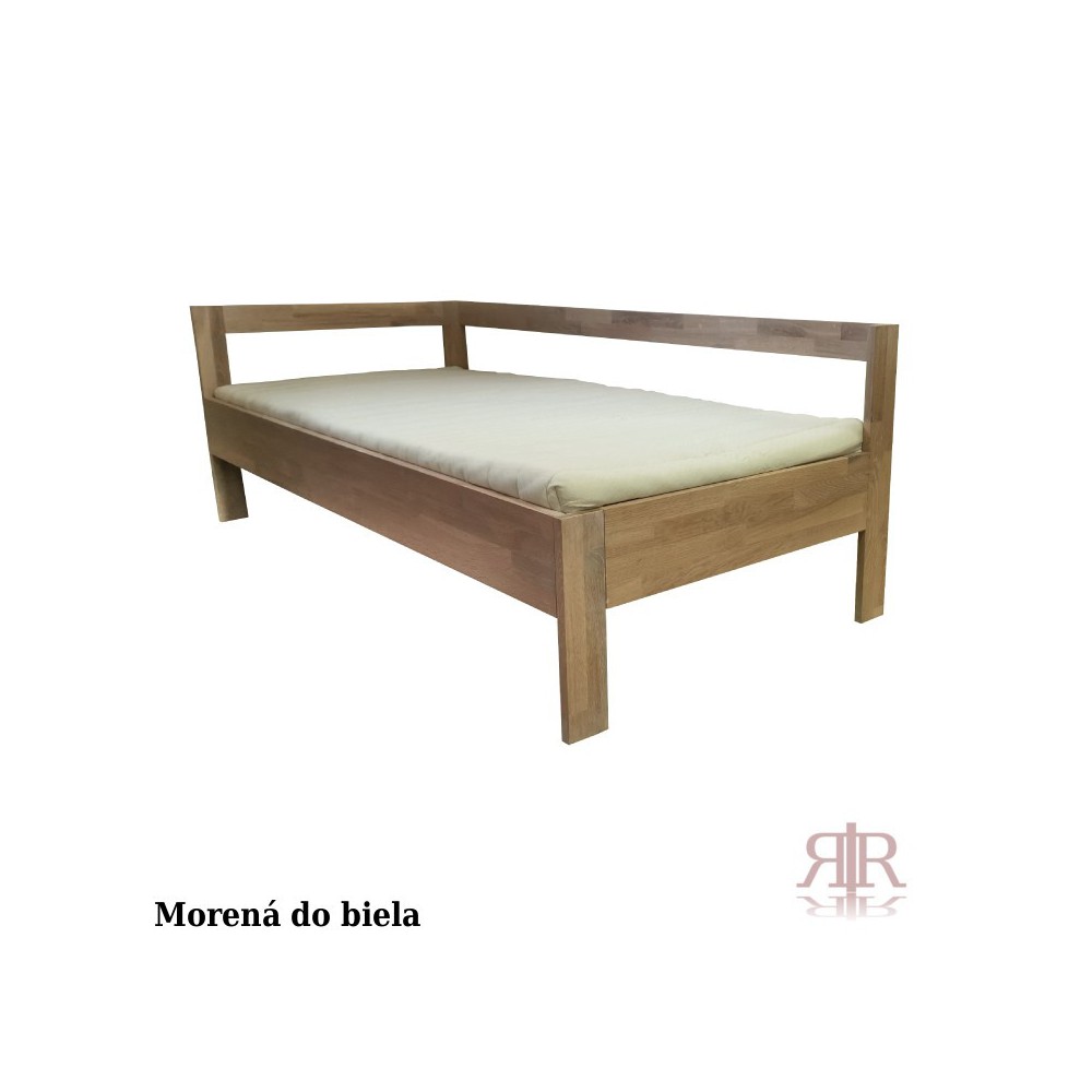 Masívna dubová jednoposteľ s opierkou 90x200cm 2-2019-02