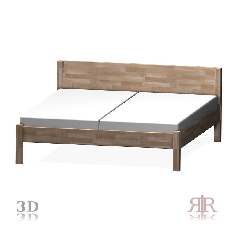 Masívna dubová manželská posteľ 180x200cm 2-2022-02 Masívna dubová manželská posteľ 180x200cm 2-2022-02